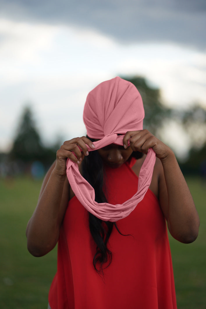 Sleep Turban Headwrap in Dusty Pink