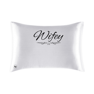 White Vegan Silk Affirmation Pillowcase, Satin silky pillow cover